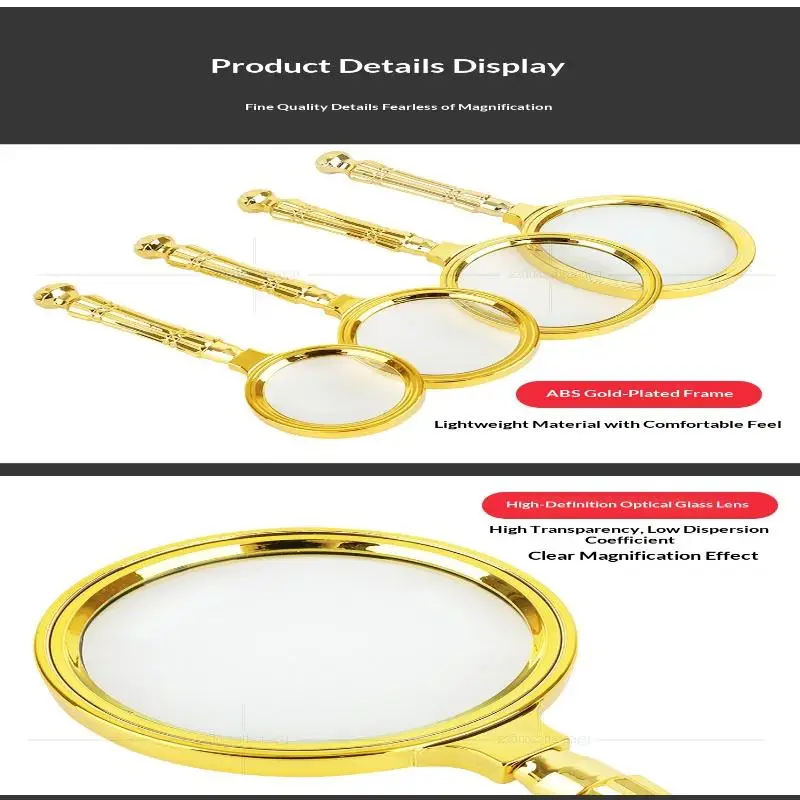 

Портативная ручная лупа с увеличительным стеклом для просмотра ювелирных изделий, чтения газет, высококачественная лупа для глаз с высокой четкостью изображения