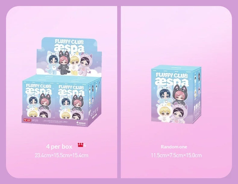 Original PopMart Aespa Fluffy Friends Serie Blindbox Weiche Puppe Schlüsselanhänger KPOP Idol Merch Niedliche Schreibtischdekoration Geschenk für Fans Spielzeug – Detail 24