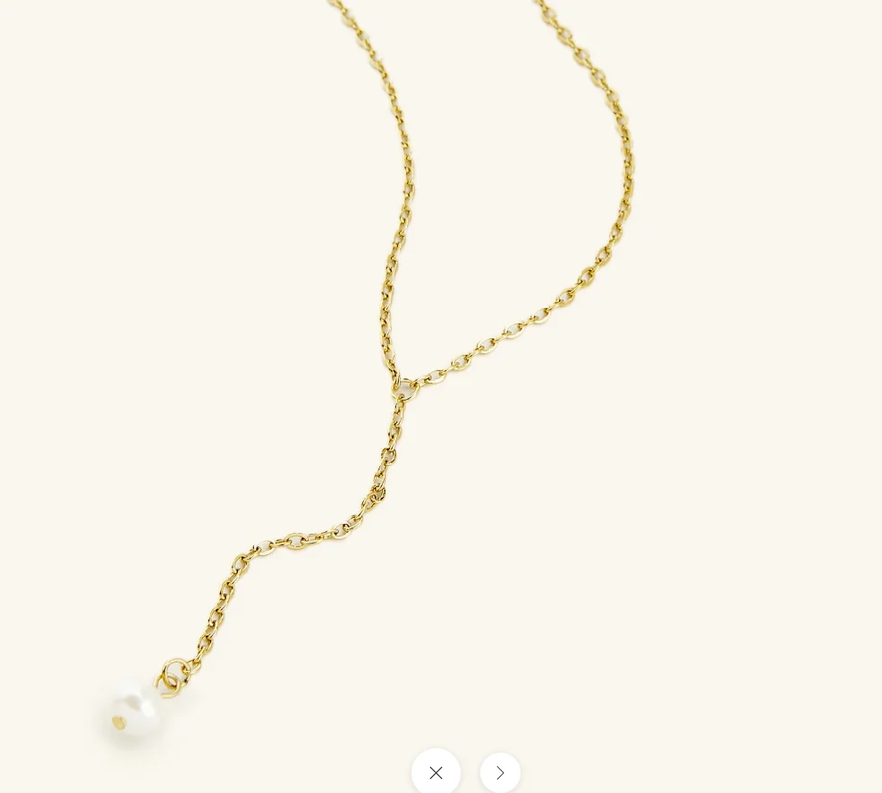 

Simple Style Arabian Pearl Long Necklace Personalized Stainless Steel Chain Freshwater Pearl Islamic Jewelry Eid Gift For Women