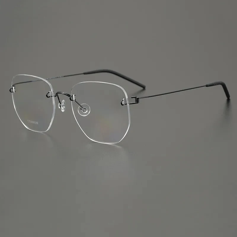 Denmark Brand Polygon Rimless Glasses Frame Men Women 358 Pure Titanium Ultralight Frameless Eyeglasses Prescription Eyewear