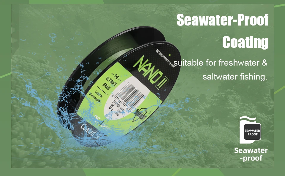SeaKnight NANO II 4-Strang Geflochtene PE-Angelschnur 100M 300M Ultradünne Salzwasser- & Süßwasserschnur 7-15LB – Detail 7