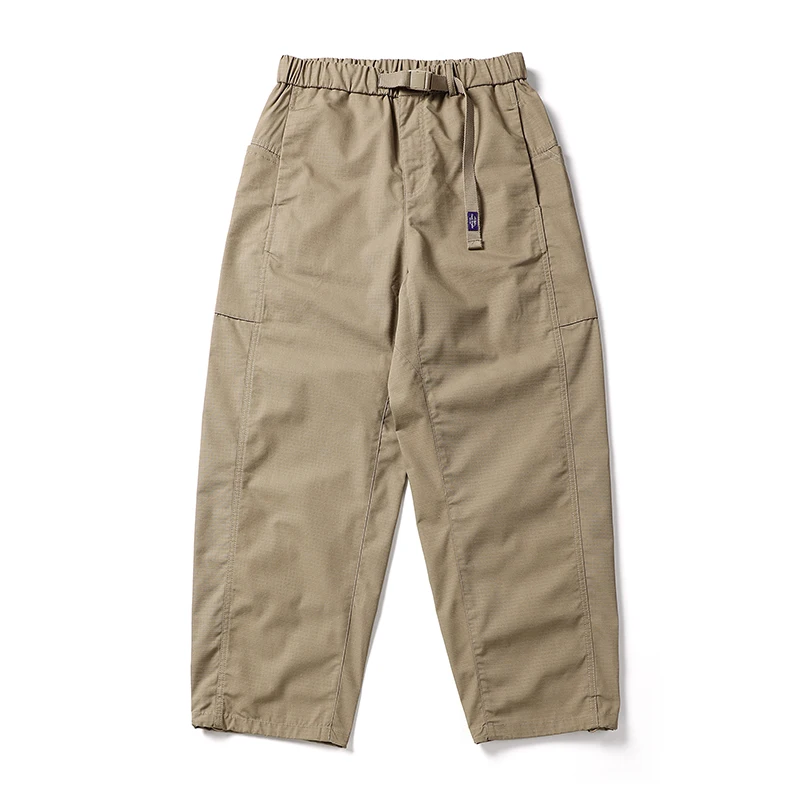 

Прочные и прочные брюки свободного покроя в японском стиле ретро, слегка широкие брюки в клетку для мужчин, прямые брюки-карго на открытом воздухе