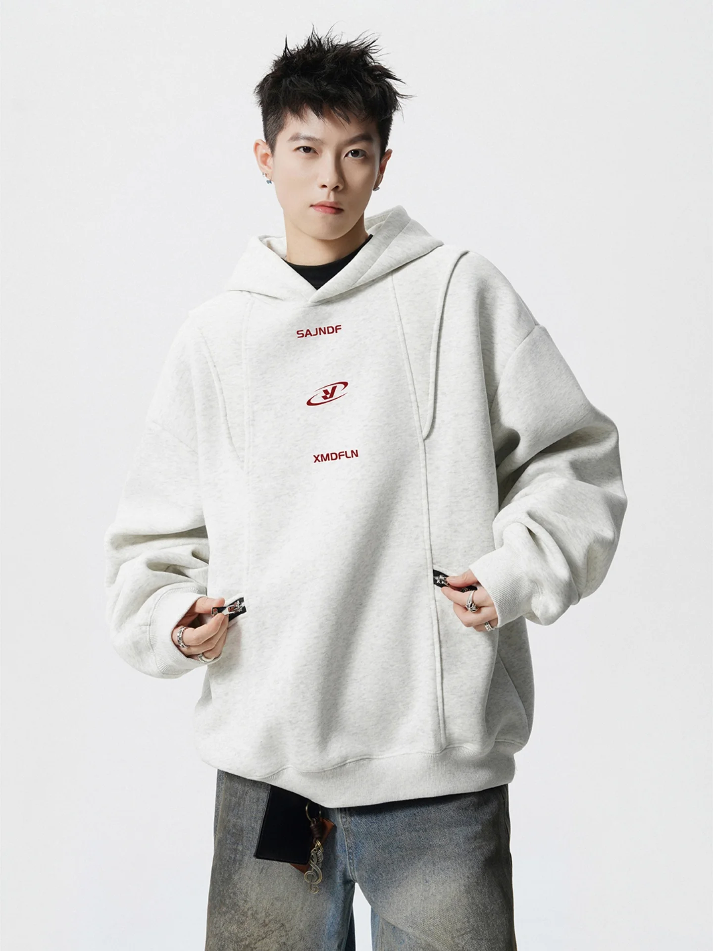 

Мужская толстовка American Sle Heavyweight Hardwaed: дизайнерская, слим-фит, деконструированная, осенне-зимняя, повседневная, спортивная куртка