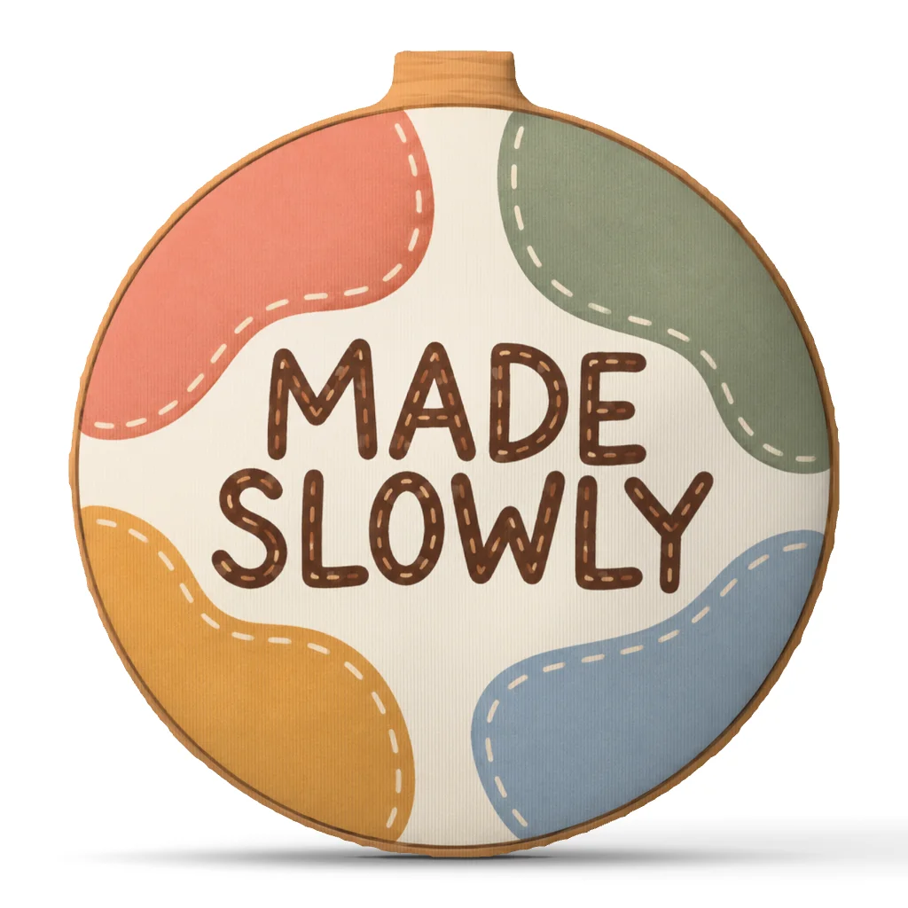 Made Slowly Sewing Hoop Pillow Craft Lover Gift Decorative Throw Cushion Shaped Stuffed Plush Home Decor Sofa Accent Pillow