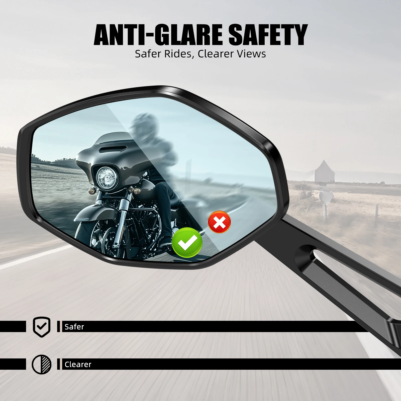 Rearview Mirrors For Harley Touring Road Glide FLTRX Road King Special CVO Street Glide 2015-2025 Street Glide FLHX 2006-2025 - Image 6