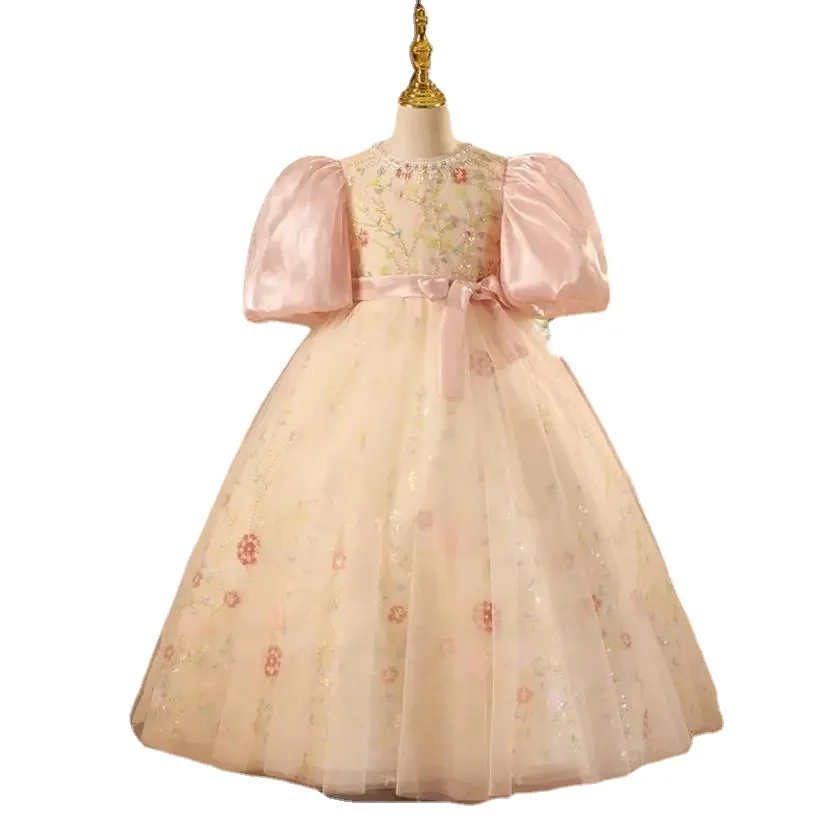 

Children's Wedding Birthdays Party Evening Dress Kids Catwalk Host Piano Performance Girls Dress A3488 Bridesmaid Dresses