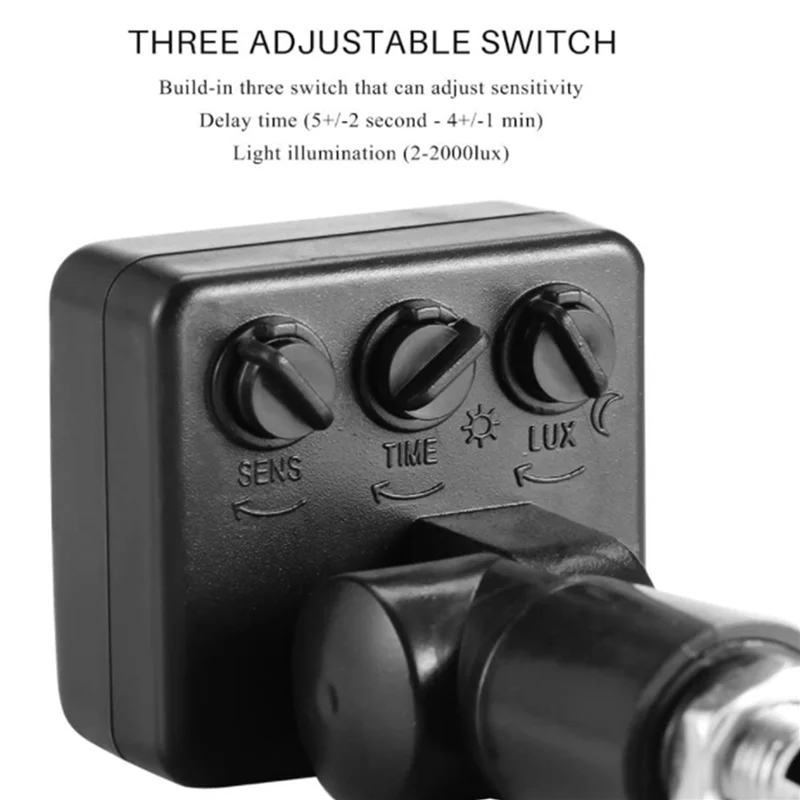 2X 220V Mini Human Body Infrared Sensor Infrared Body Sensor Switch LED Flood Light PIR Motion Sensor Adjustable Black