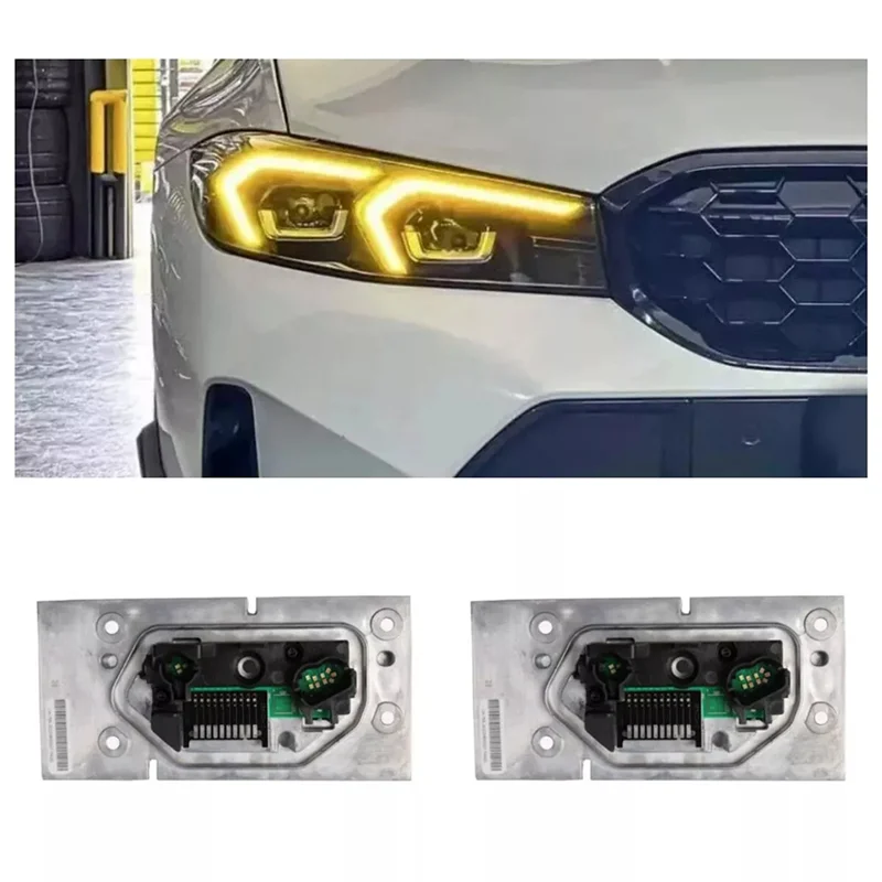 

Светодиодный модуль Angel Eyes DRL для BMW G20 G28 LCI 330E 330I M340i 2023 2024, желтый 63115A57073, 63115A57074, европейская версия