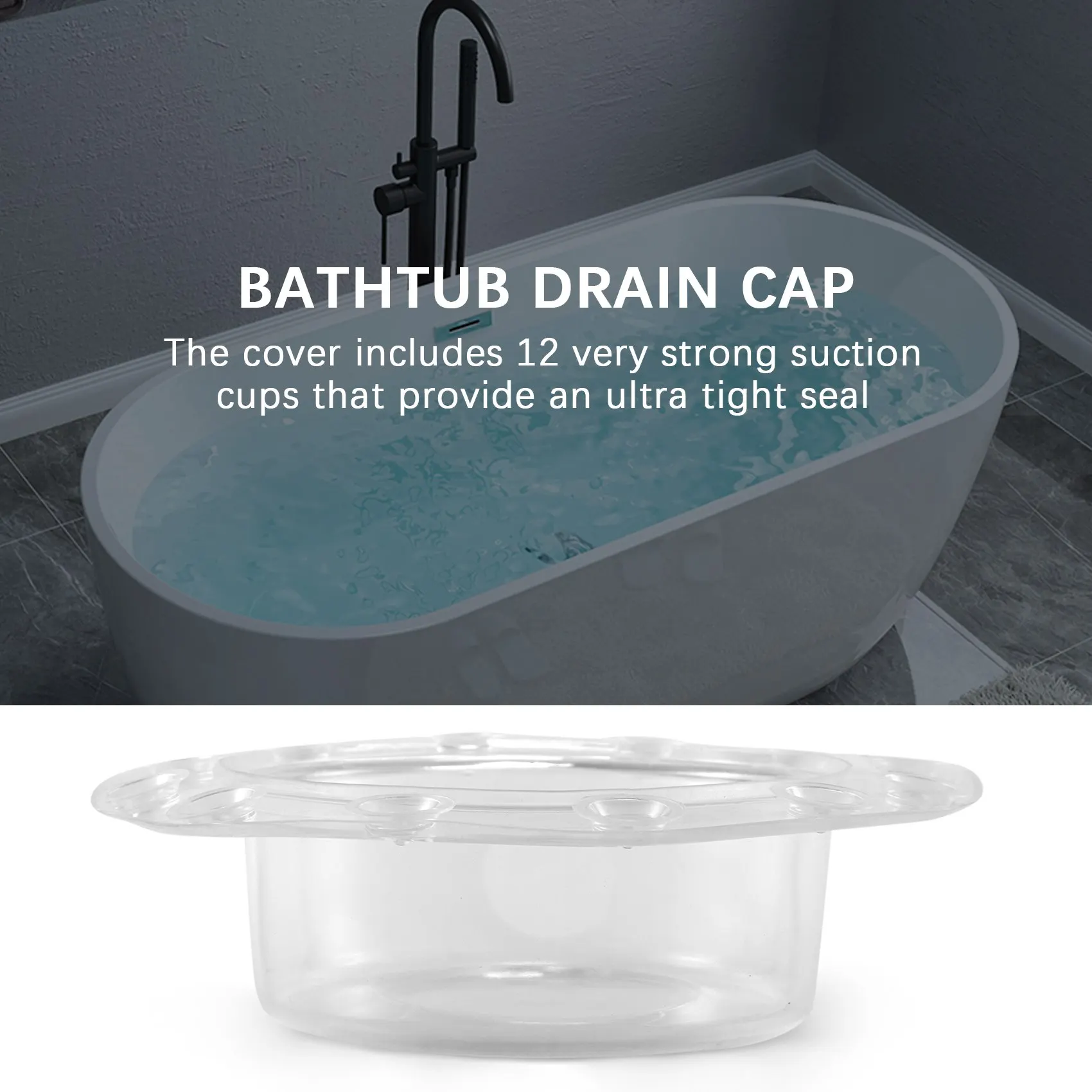 Bathtub Overflow Drain Cover Suction Cup Seal Bathtub Stopper for Bath for Bathroom Overflow Drains