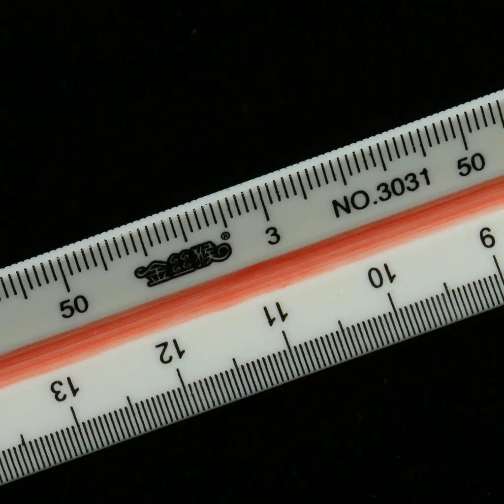 Plastic Triangular Ruler 300mm Engineer Scale Metric Measuring Ruler with Color Sides for Students