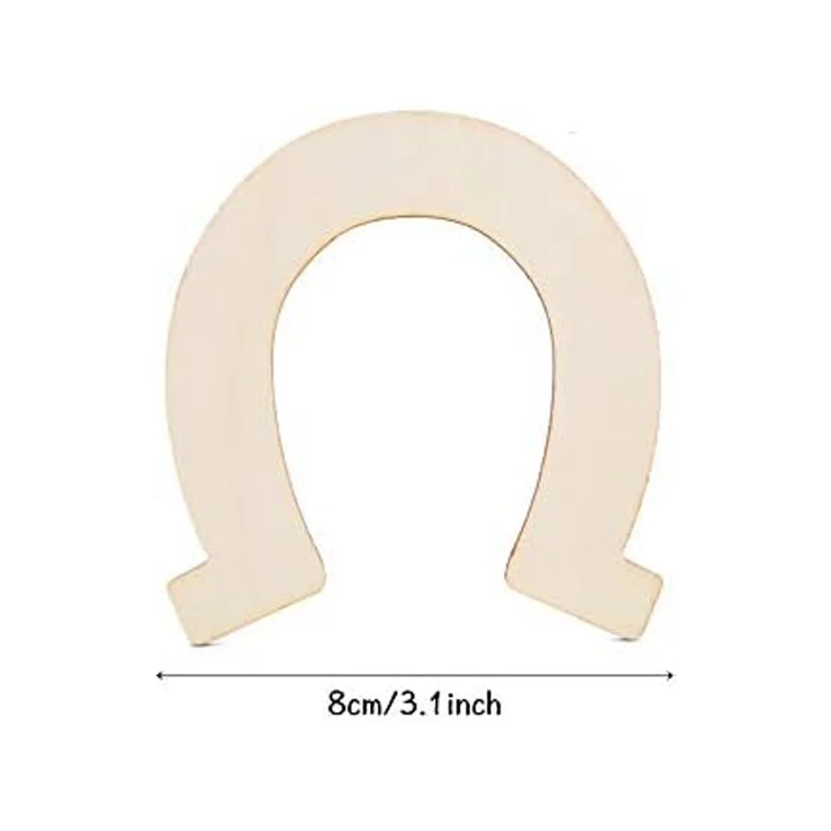 Horseshoe Unfinished Wood Cutouts Wooden Horseshoe for DIY Craft, Party,Wedding and Birthday,48PCS