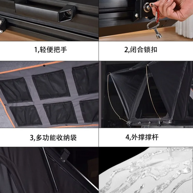 Car Roof Hard Shell Tent Triangle Shape Aluminum Frame Automatic Opening Outdoor Camping Gear