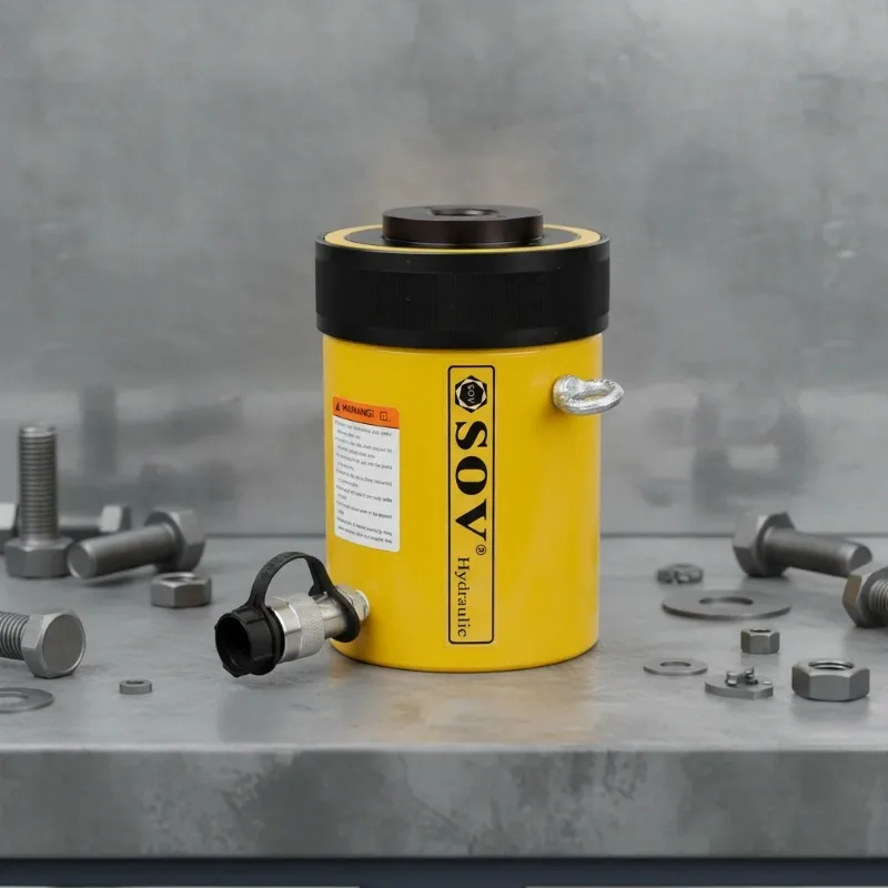 2026 Same RCH-202 Single Acting Hollow Hydraulic Cylinder Jack Hand Pump 700BAR/10000PSI Push Pull Center Hole Steel 20t