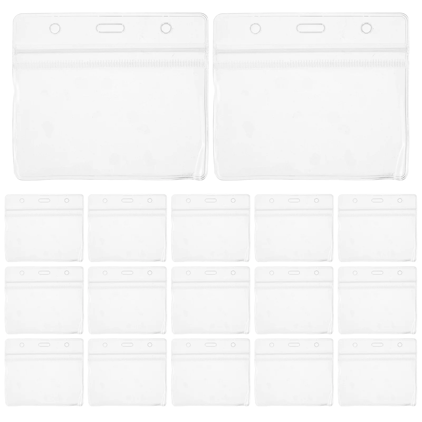 

40Pcs Clear Id Card Holder Horizontal Badge Cover Protective Sleeve Work Card Protector Transparent Horizontal Id Holder