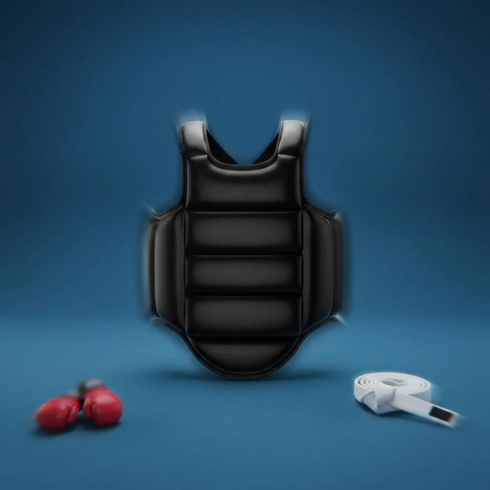 Sanda Chest Protector Universal Fit Design Taekwondo Chest Protector Sports Protection Adjustable Buckle Strap Shock Absorption