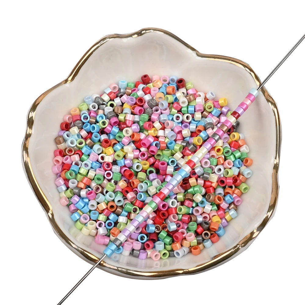 موحدة الخرز البذور الزجاجية المستديرة ، سلسلة اللؤلؤ ، الخرز الزجاجي فاصل DIY بها بنفسك صنع المجوهرات ، والحرف الزفاف ، 2.5 مللي متر ، 1000 قطعة لكل مجموعة #2