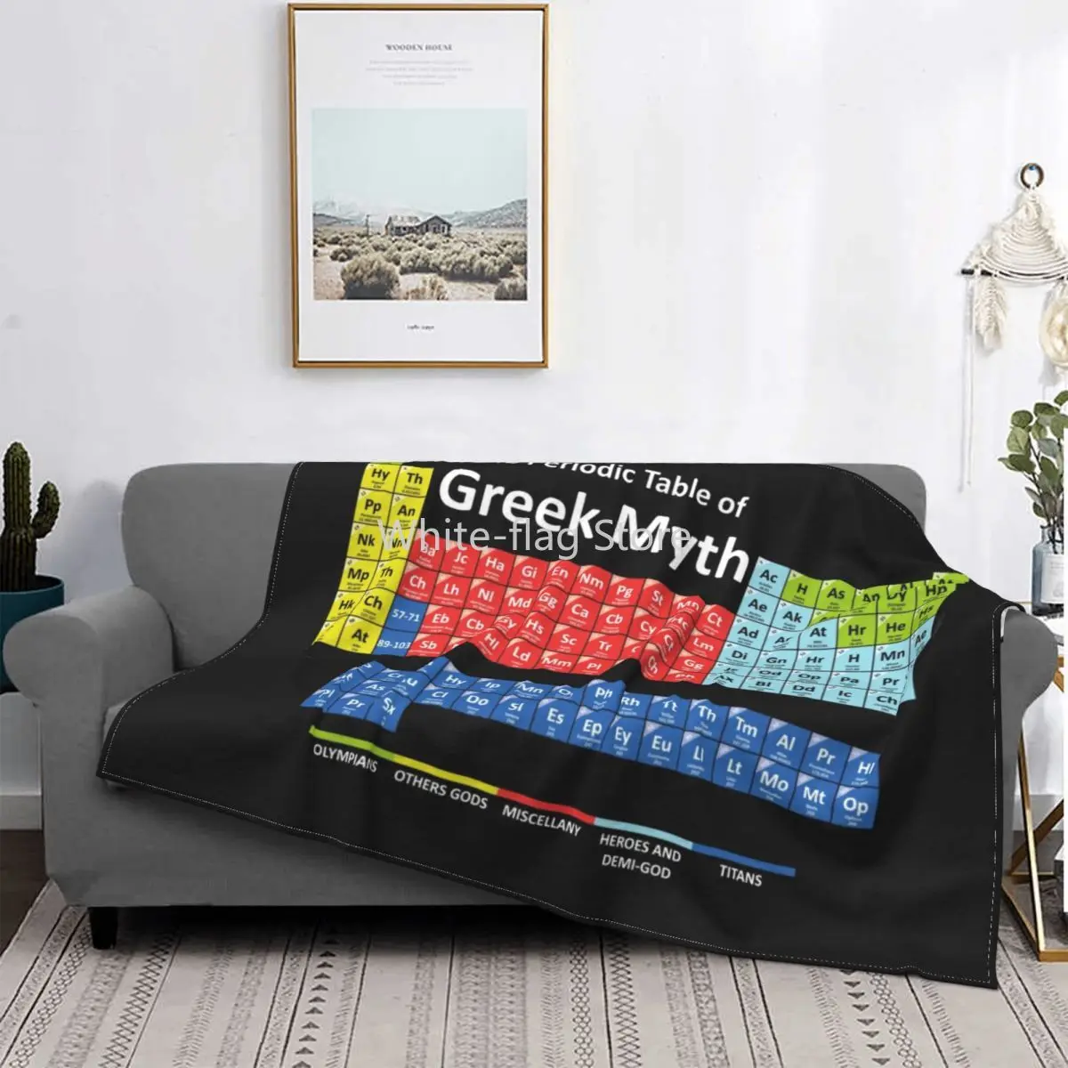 Periodic Table Of Greek Mythology Blanket Fleece Soft Flannel Science Teacher Gift Throw Blankets for Bedroom Sofa Office Spring