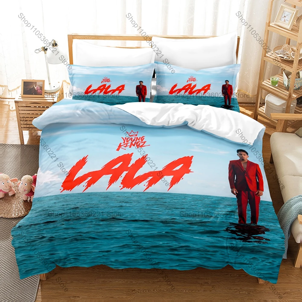 Famous Puerto Rican Latin Trap Reggaeton Rapper Myke Towers Bedding Set 1 Duvet Cover + 2 Pillowcases HD Print Latino Bed Linen