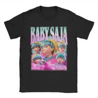 Baby Saja Retro Kpop Demon Hunter Villain Pure Cotton T Shirts  for Couple Summer Awesome Loose Short Sleeve Clothing