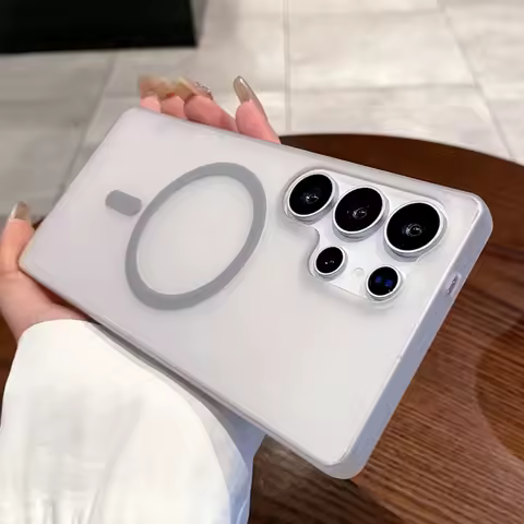 Luxury Slim Magsafe Charging Clear Matte Case For Samsung S25 Ultra S23 S24 FE S22 Plus S21 S20 FE A25 A35 A15 Frosted Cover