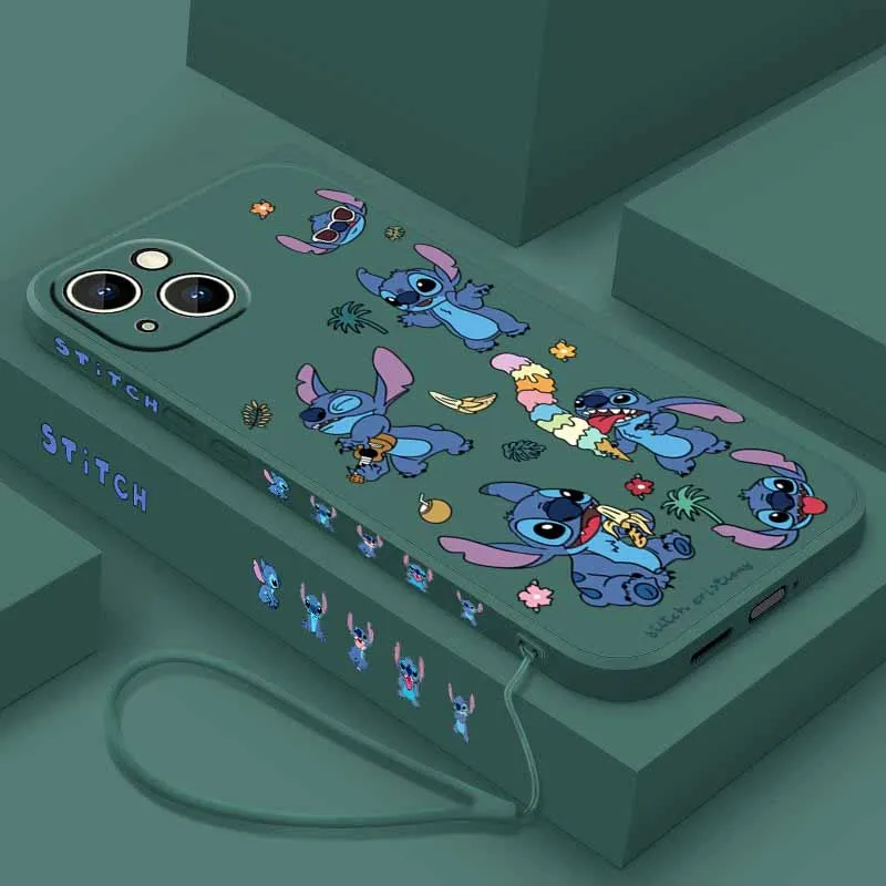 ديزني الآيس كريم غرزة لسامسونج غالاكسي S25 S24 S23 S22 S21 S20 FE لايت زائد الترا السائل اليسار حبل جراب هاتف