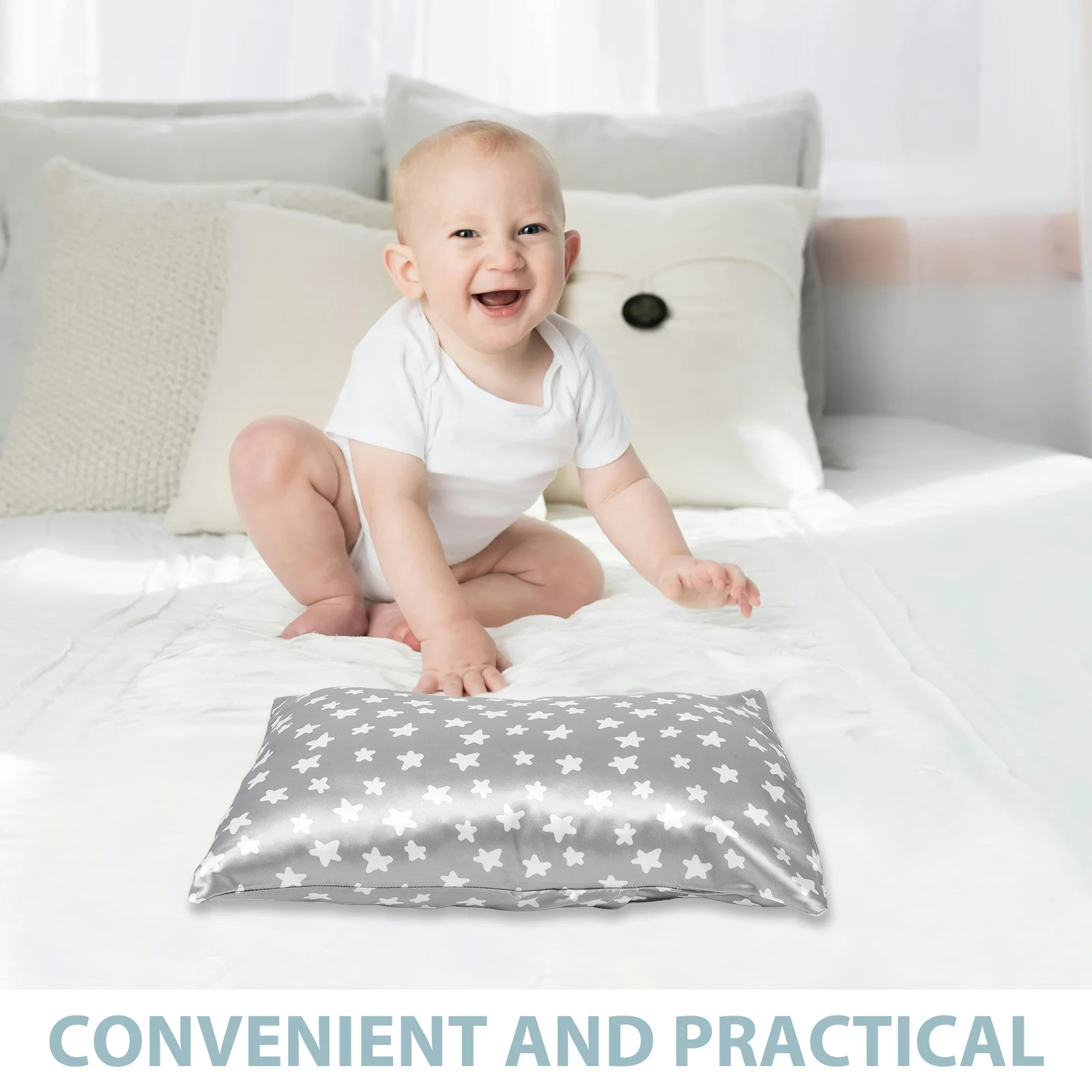 أغطية وسائد للأطفال بإغلاق مغلف مزخرف مريحة للبشرة الرقيقة والشعر أثناء السفر #5