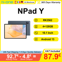 N-One NPad Y 10.1 Inch Android 13 Tablet 4GB RAM 128GB Storage Rockchip RK3562 IPS Screen 6000mAh WIFI 6 Bluetooth 5.0 Tablet