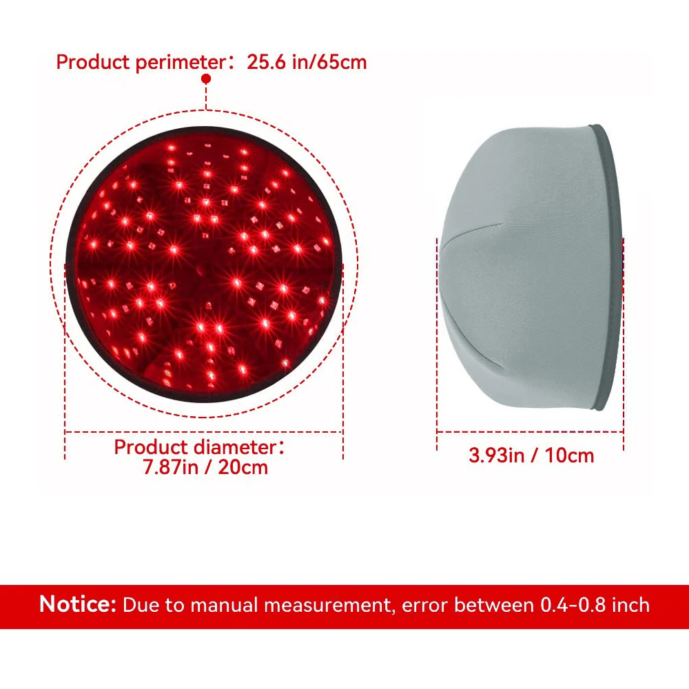 Gorro de terapia con luz roja LED infrarroja, casco para rebrote del cabello, previene la pérdida de cabeza, dispositivo de relajación para el cuero