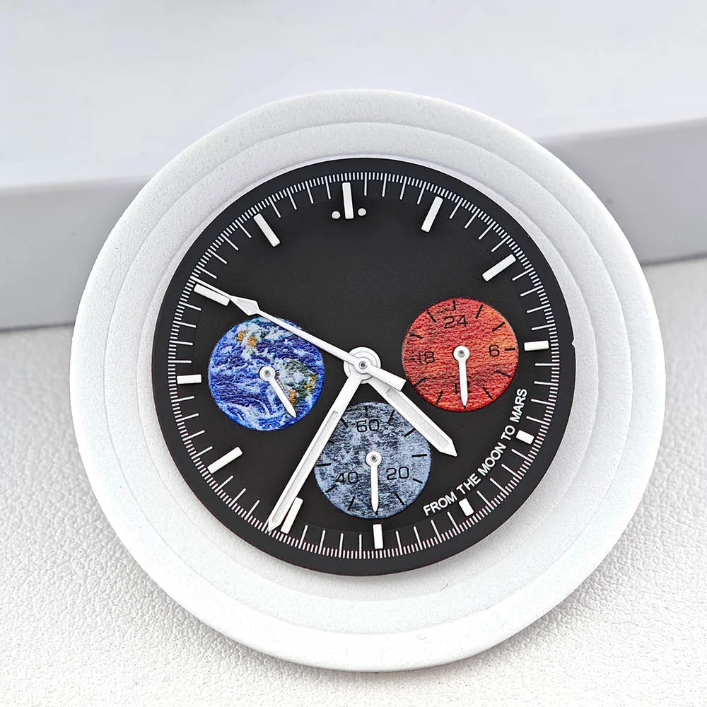 32.5MM Luminous VK63 Watch Dial Replacement for VK63 Movement Speed Master Modified Chronograph Watch Dial Repair Parts Accessor
