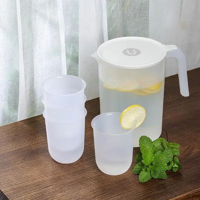 2L Water Pitcher Jar Cold Hot Liquid Container With Ergonomic Handle Multipurpose Indoor Outdoor Drinkware For Water Juice Coffe