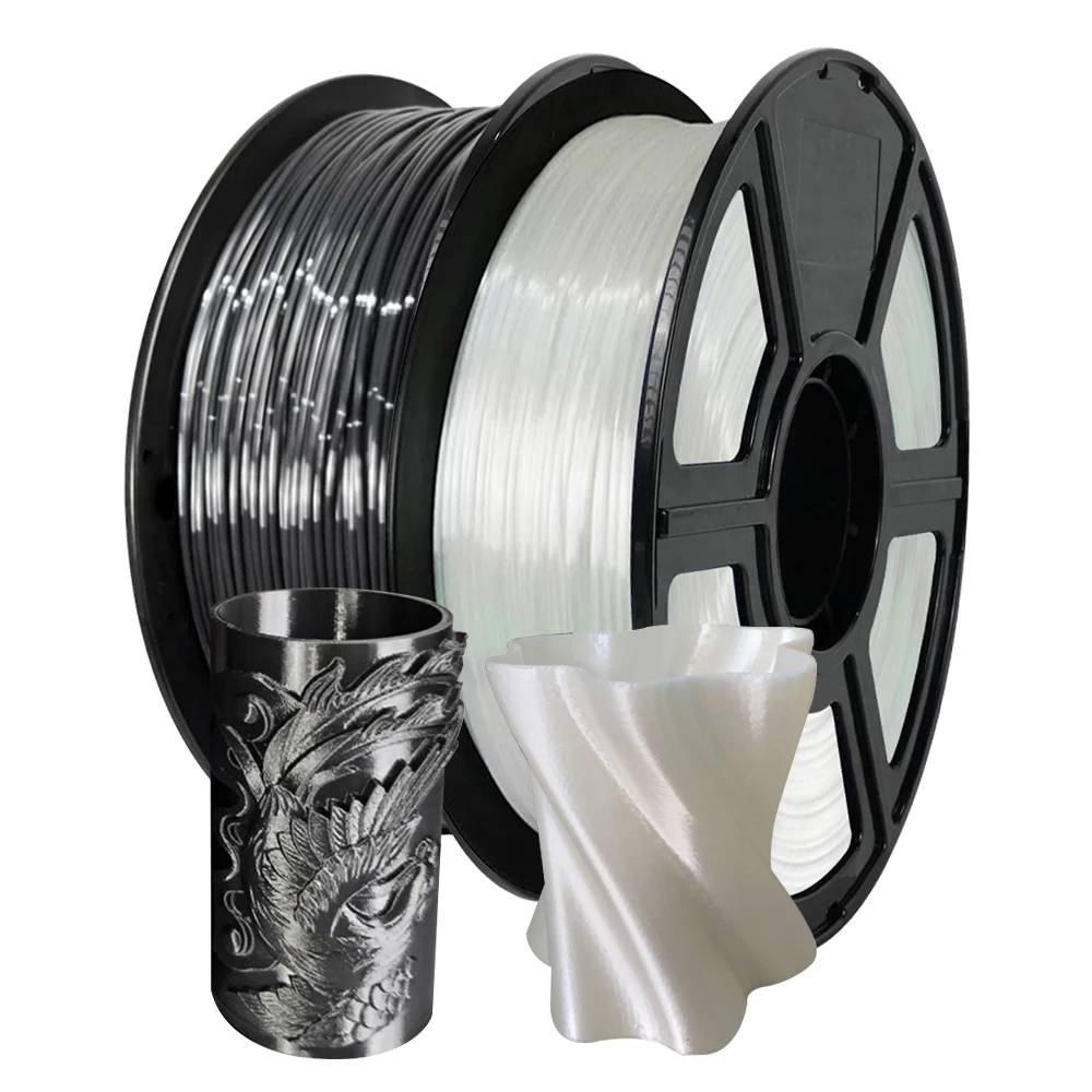 

250G 2 in 1 PLA 3D Printer Filament in Silk Black & Silk White High-Quality Printing Material
