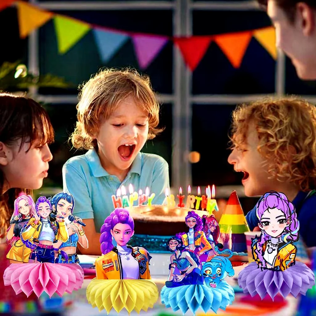 8 قطعة Kpop شيطان هنتر أرقام زينة أنيمي الأطفال حفلة عيد ميلاد العسل الحلي سطح المكتب الديكور الدعائم هدية #4