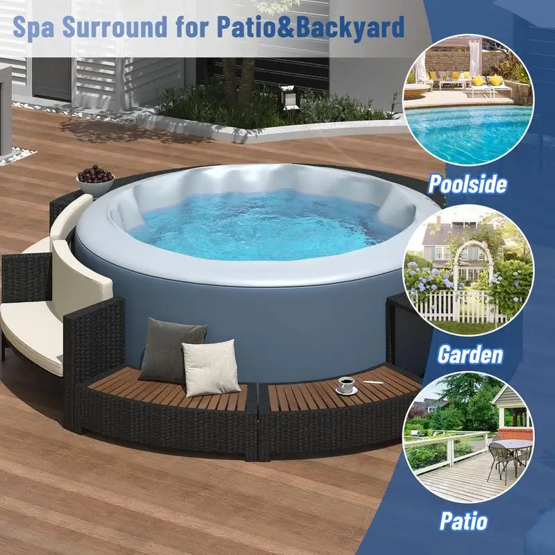 

Rattan Sofa Set with Storage Mini Couch Cushions Patio Backyard Furniture Beige PE Wicker Outdoor Living Seater Garden Set