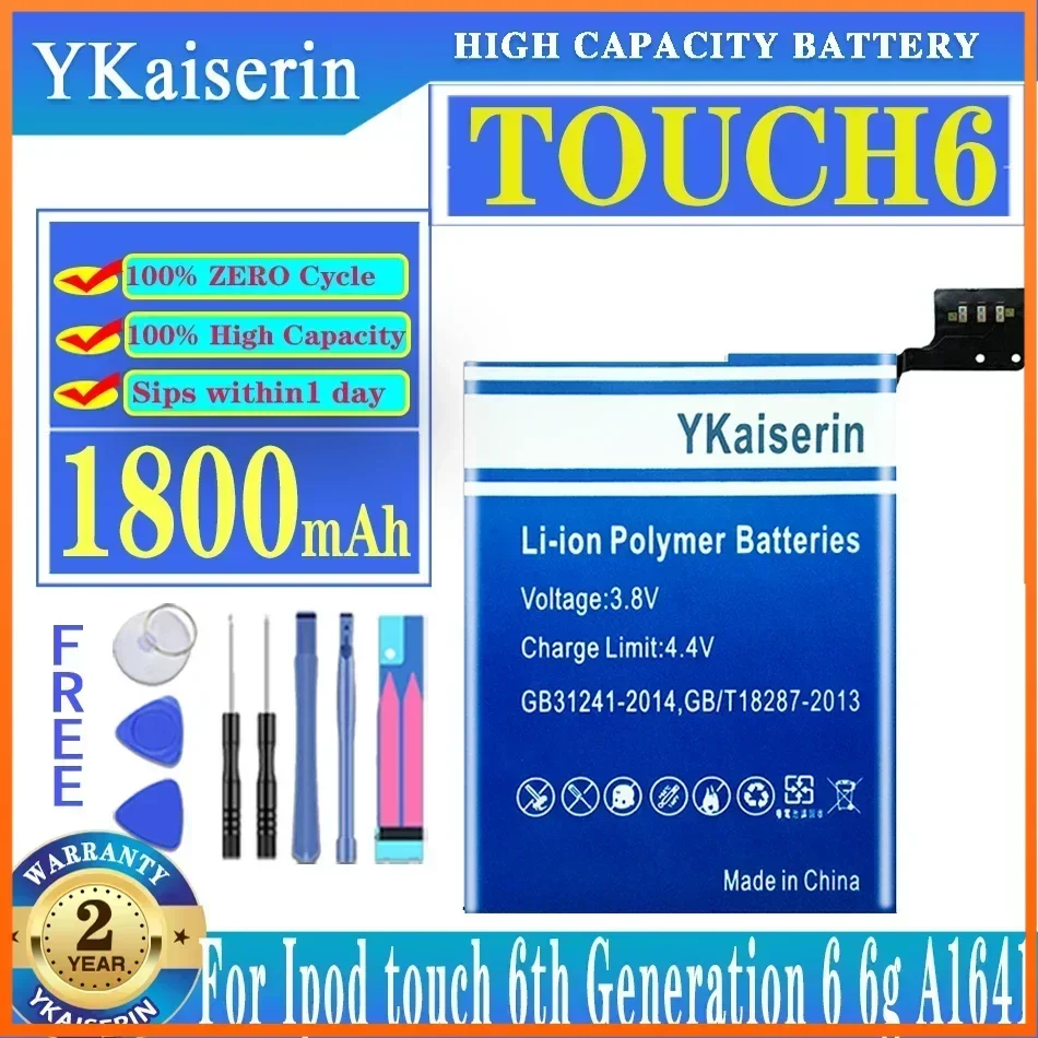 YKaiserin Touch 4 5 6 Battery for IPod Touch 4th 5th 6th Touch6 Generation 6 6g A1641/ Gen 5th 6th 7th 80GB 120GB Thin 160GB