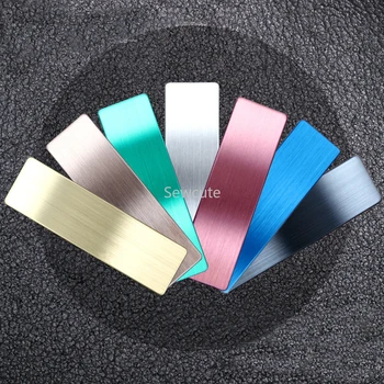 10 stks Lasergravure Naam Badge Houder Ronde Hoek Goud Kleur Rvs Badge Blank Materiaal 70x20mm