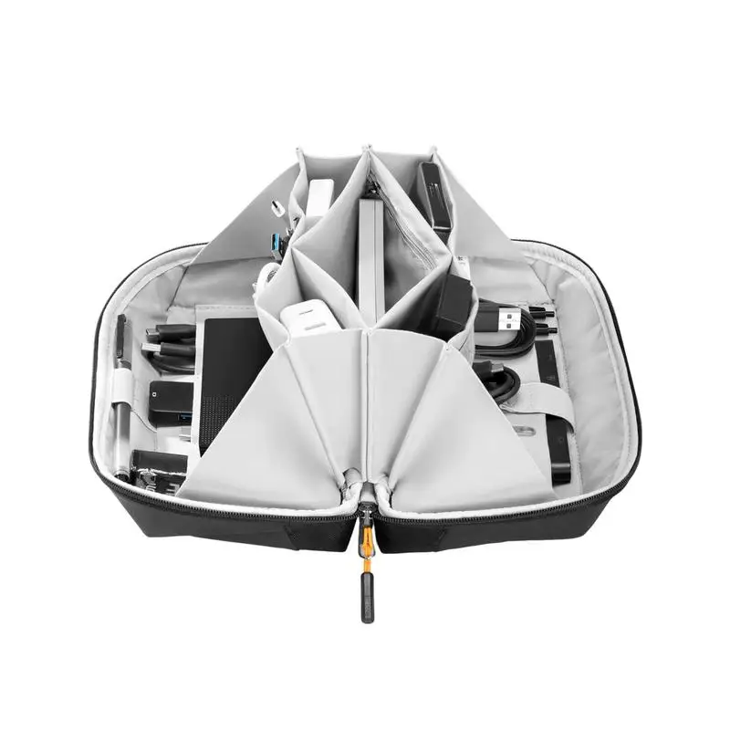 

Cable Organiser Bag 180 Opening 2024 New Cable Organiser Electronics Bag Portable Battery Storage Case Cable Storage Box For