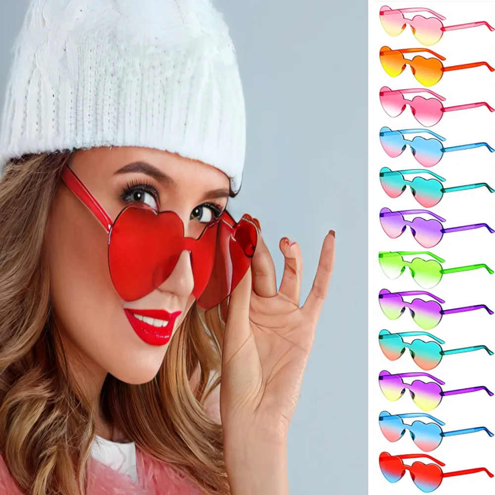 Gradient Love Heart Sunglasses Woman Brand Designer New Fashion Cute Sexy Retro Cat Eye Vintage Cheap Sun Glasses Red Female