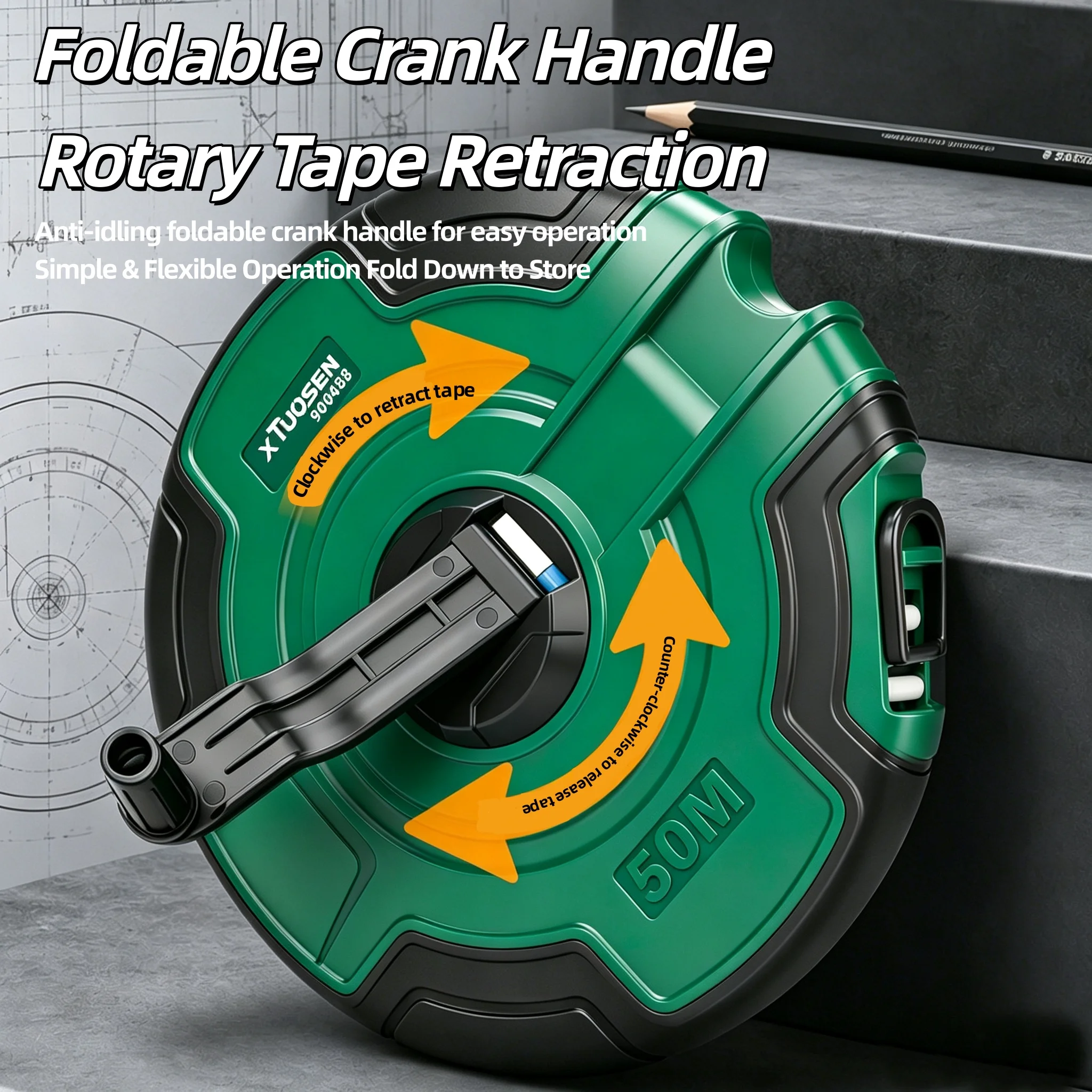 Long Distance 20 30 50M Retractable Flexible Soft Measuring Tape High Precision Roll Ruler Wear Resistant Ground Measuring Tool