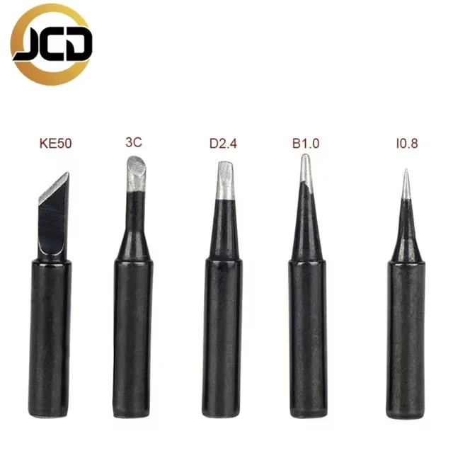 JCD 5PCS/Lot Grot lutowniczy KE50 3C D2.4 B1.0 I0.8 900M Srebrna czarna miedziana elektryczna głowica lutownicza do 908S 908 8898
