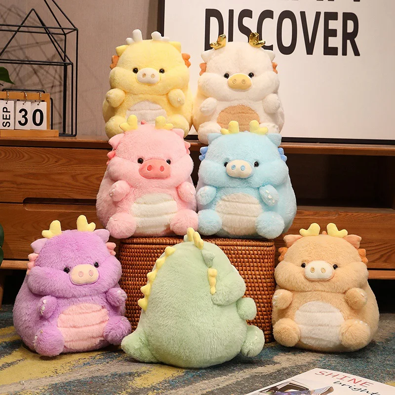 

30cm Cute Fat Dragon Pig Plush Toy Kawaii Dinosaur Piggy Stuffed Animals Plushies Doll Anime Soft Kids BabysToys for Girls Gifts