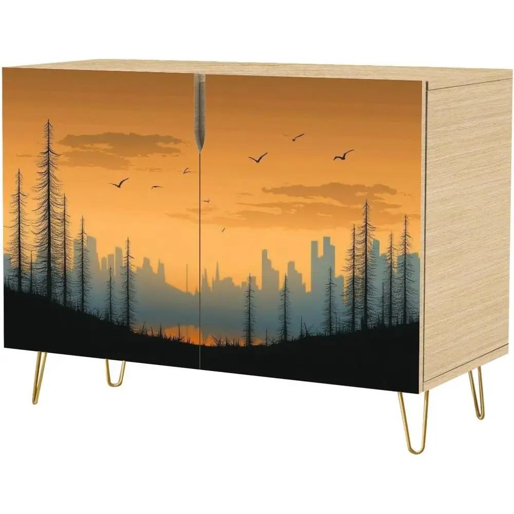

Mountain Pine Aesthetic Sideboard for Kitchen and Dining Storage in Dry Pine Finish