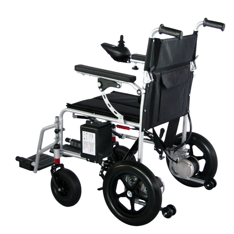 Fauteuil roulant électrique pliable à quatre roues alimenté par batterie au plomb-acide 12Ah, équipement de réadaptation pour personnes âgées, handicapées, jambe cassée