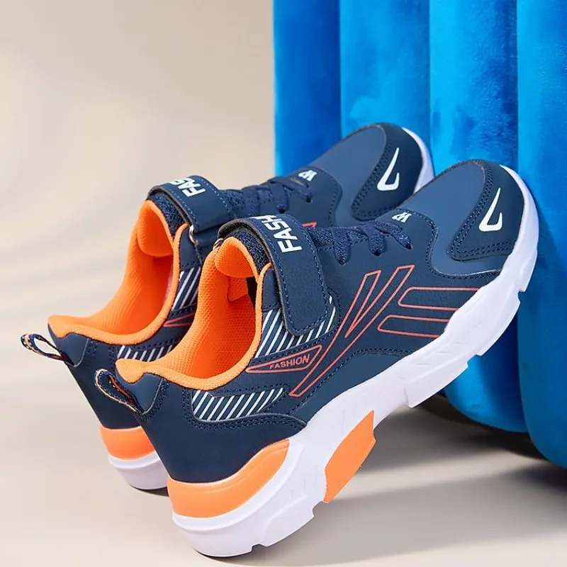

2026 AW Kids Boys Sports Shoes Waterproof Leather Mesh Running Sneakers for Big Kids Casual School Walking Shoes