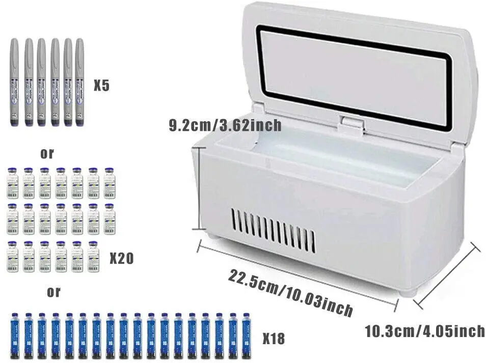 Portable Insulin Cooler Refrigerated Box LED Display Medicine Refrigerator Drug Reefer Travel Car Medicine Refrigerator