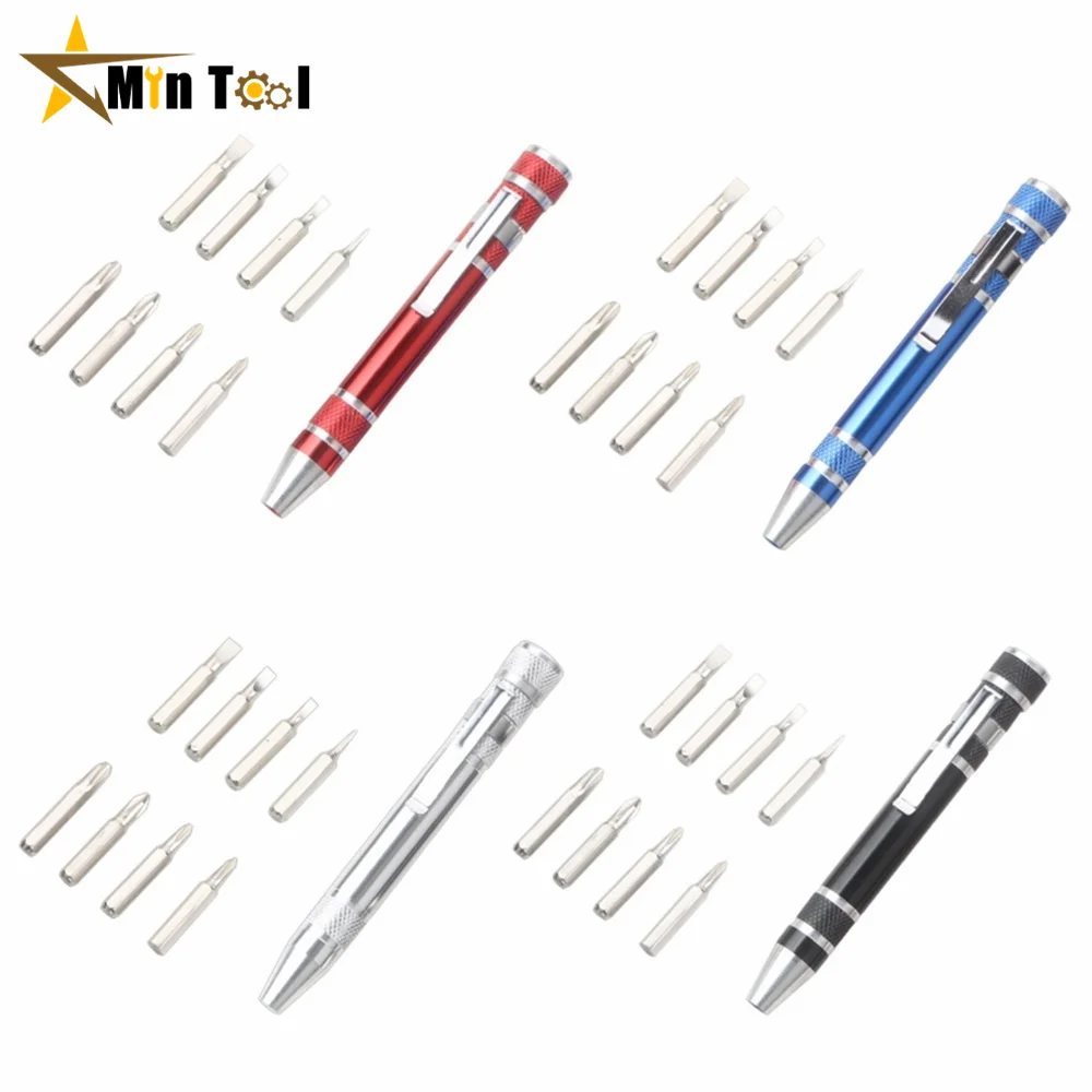 Multifunction 8 In 1 Pocket Precision Mini Screwdriver Pen Repair Tools Kit Mini Screwdriver Pen Repair Hand Tool Sets