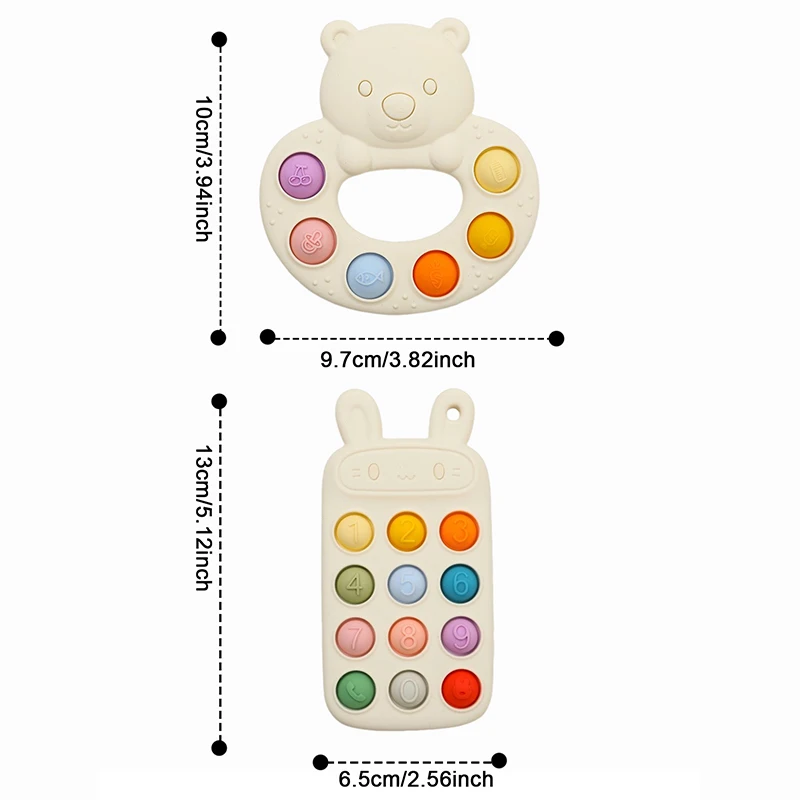 Mordedores de silicona con forma de conejo de dibujos animados para bebé, sin BPA, diseño de oso bonito, juguetes para la dentición para bebés, mordedor de lactancia, cosas para bebés