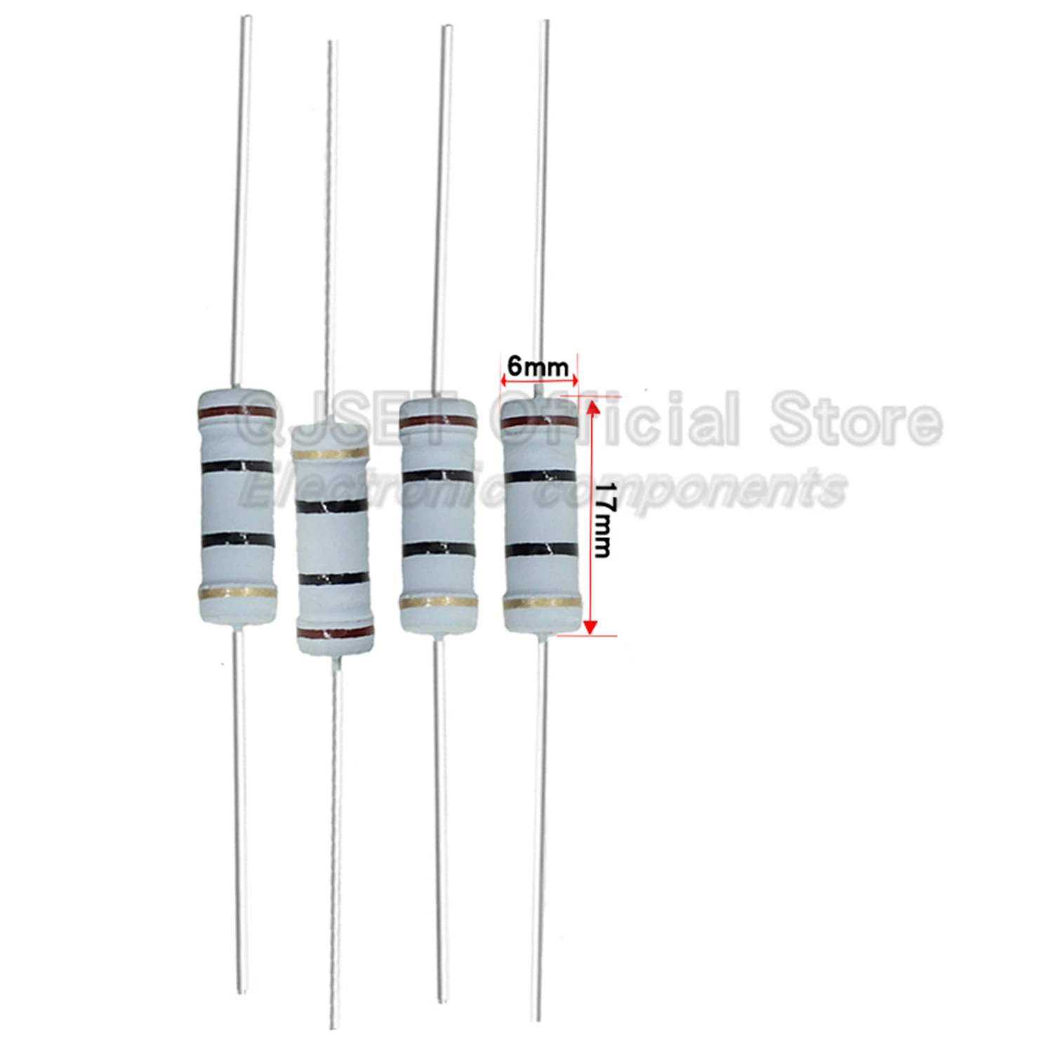 ตัวต้านทานฟิล์มคาร์บอน 3W จำนวน 100 ชิ้น ความเที่ยงตรง 5% ตัวต้านทานฟิล์มออกไซด์ 3W 1 47 100 220 470 โอห์ม 1K 4.7K 10K 47K 100k 200k 470k 1M โอห์ม