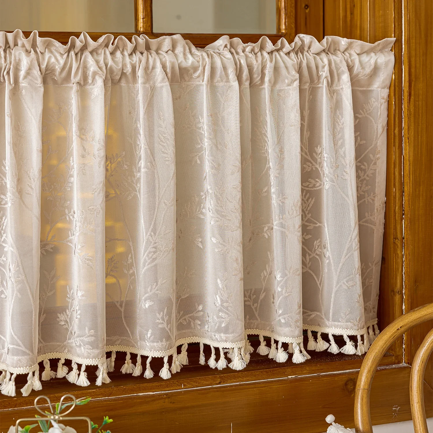 Cabinet covering curtains bookcases gauze curtains dust curtains non perforated half curtains short curtains cabinet curtains