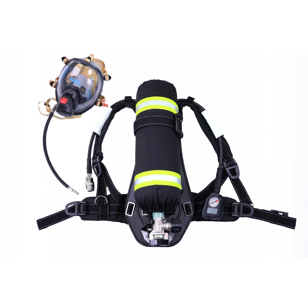 

Firefighters Use Specialized Flame-Retardant Breathing Apparatus With Respiratory Resistance and Decompression Systems