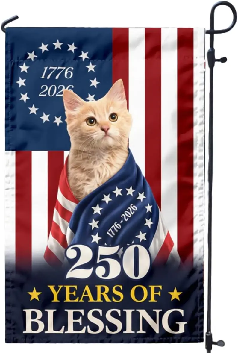 Custom Photo My Dog, Cat 250 Years 1776 2026 Patriotic American Garden Flag, Personalized USA 250th Anniversary Flag, Usa 25 LLX